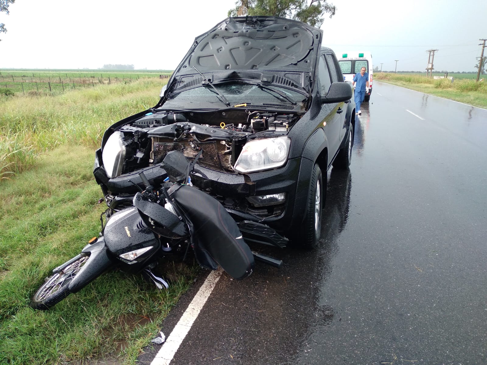 Sacanta: perdió la vida una motociclista en trágico accidente vial sobre la ruta